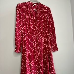 REBECCA TAYLOR size 6 dress Hearts Everywhere printed dress 100% silk